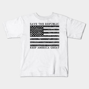 Save the Republic (Black) Kids T-Shirt